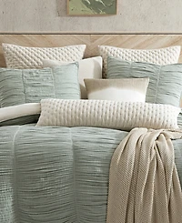 Dkny Pure Ruched Gauze 3-Pc. Duvet Cover Set, Full/Queen