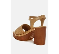 Mazaro Raffia Chunky Sandals