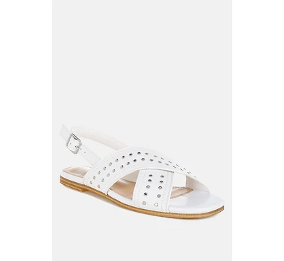 Calluna Stud Embellished Buckled Flats