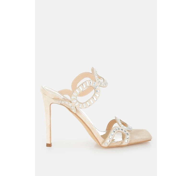 Romashka Cut Out Detail Stiletto Heel Sandals