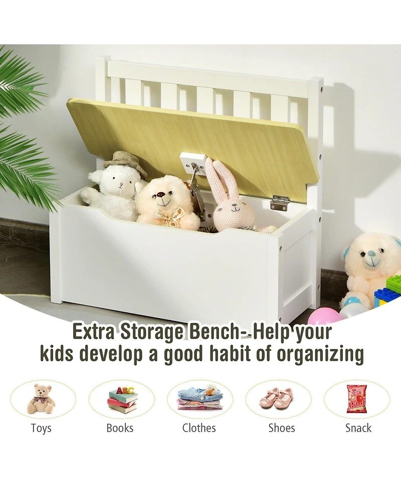 4 Pieces Kids Wooden Activity Table and Chairs Set with Storage Bench and Study Desk
