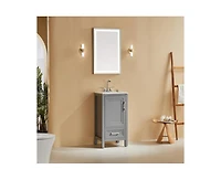 Casainc Fully Assembled 18" Freestanding Single Bathroom Vanity with 2 Handles Sets