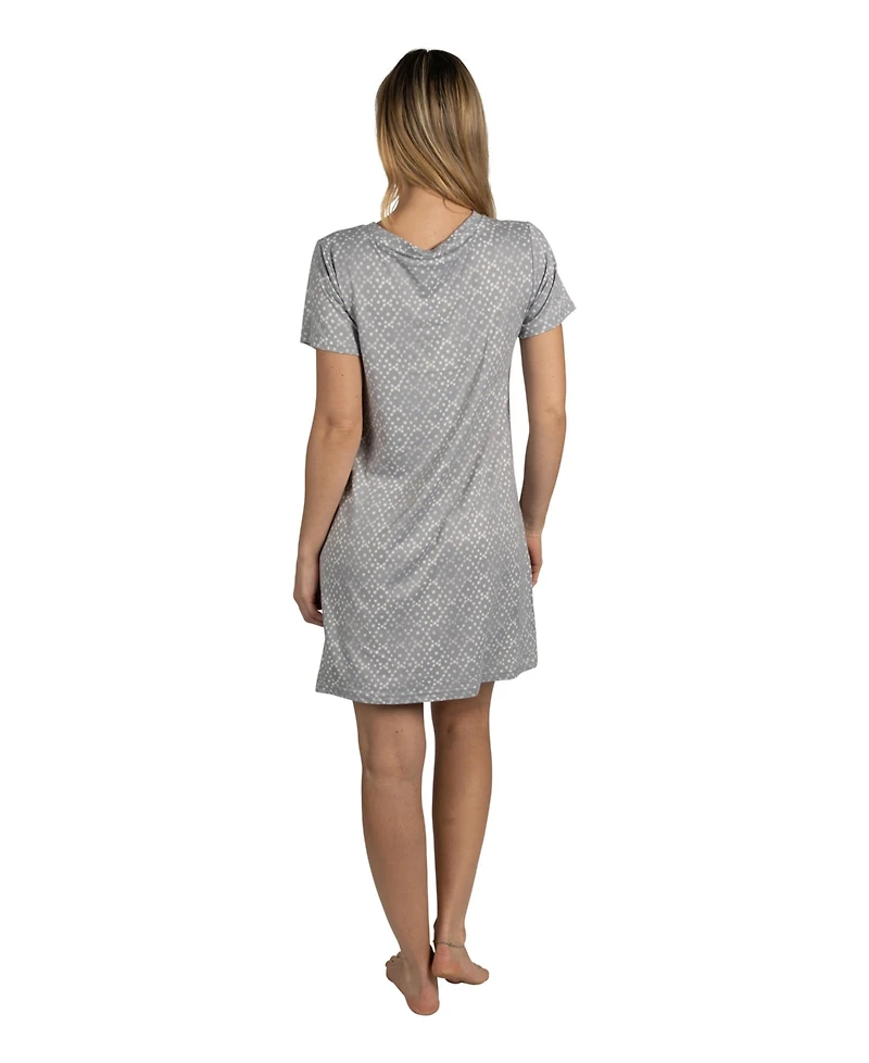 Tahari Women's 2-Pack V-Neck Short Sleeve Nightshirts