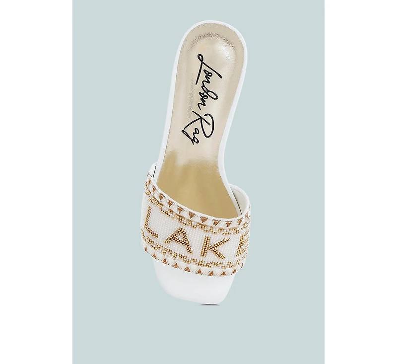 Vacay Babe Lake Como Beaded Slip-On Heels