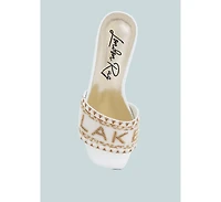 Vacay Babe Lake Como Beaded Slip-On Heels