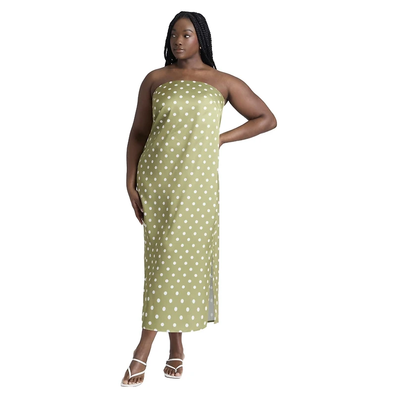 Eloquii Women's Plus Satin Column Dress