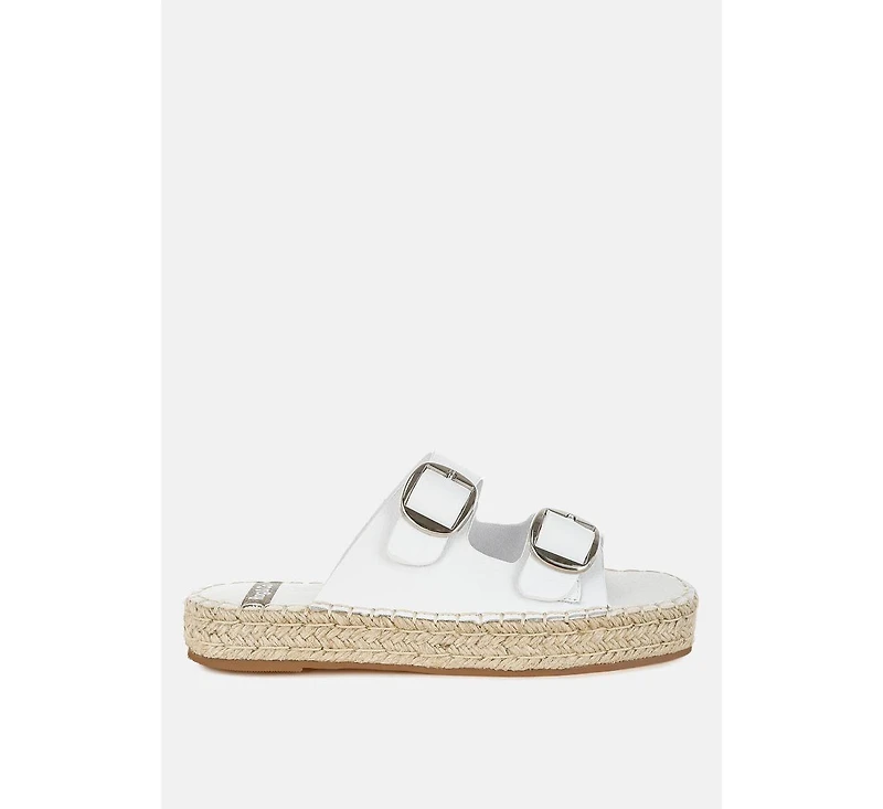 Palala Genuine Soft Leather Square Toe Espadrilles