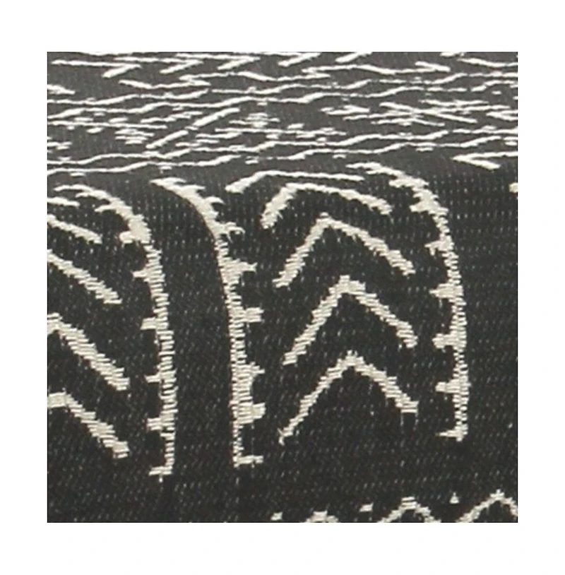 Tribal Pattern Upholstered Ottoman with X-Shape Legs for Stylish Seating & Storage