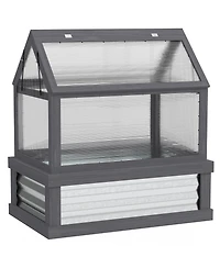 Outsunny Raised Garden Bed with Wooden Cold Frame