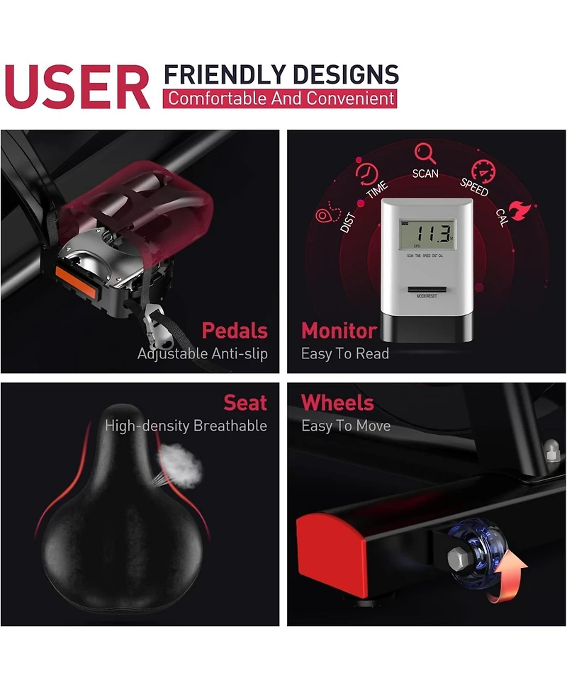 Joroto X2/X2PRO Bluetooth Exercise Bike with 100 Levels Magnetic Resistance, Adjustable Seat & Handlebar, 12.6" Tablet Holder, 280lbs Weight Capacity
