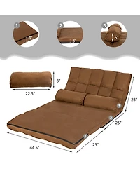 6-Position Foldable Floor Sofa Bed with Detachable Cloth Cover