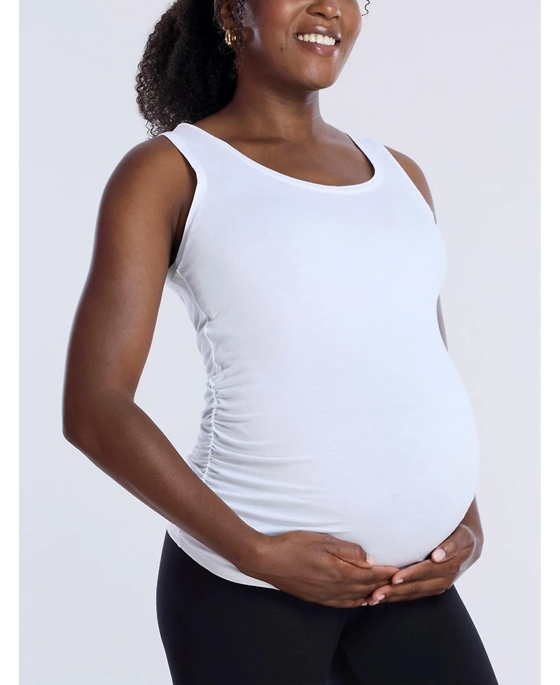 Motherhood Maternity Women's Scoop Neck Side-Ruched Tank Top