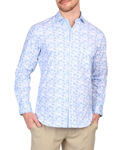 Tailorbyrd Men's Abstract Wildflower Print Long Sleeve Shirt