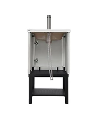 Casainc 20" Small Bathroom Vanity with Sink & Faucet, Freestanding Bathroom Cabinet with White Ceramic Basin