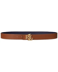 Lauren Ralph Logo Reversible Pebbled Leather Belt