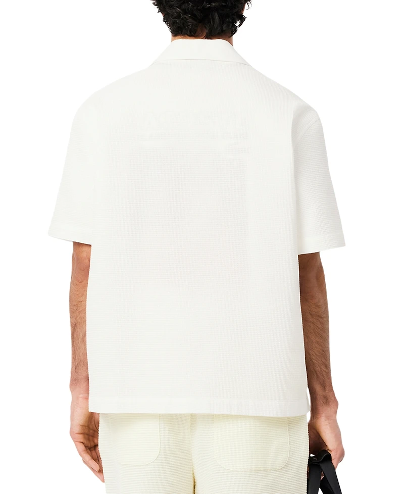 Lacoste Men's Waffle-Print Logo Shirt - 70V