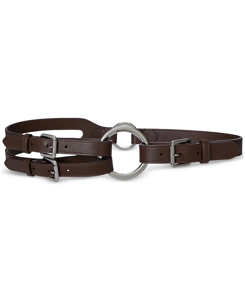 Lauren Ralph Tri-Strap O-Ring Leather Belt