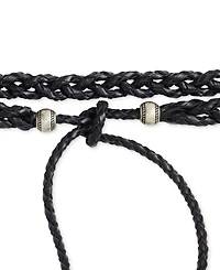 Lauren Ralph Braided Leather Tassel-Tie Belt
