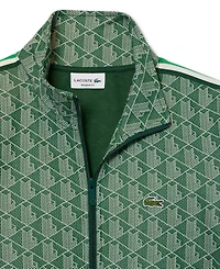 Lacoste Men's Zip-Front Pattern Blocked Sweatshirt