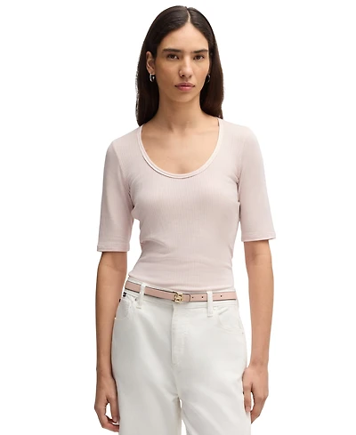 Boss by Hugo Boss Women's Ribbed Scoop-Neck T-Shirt