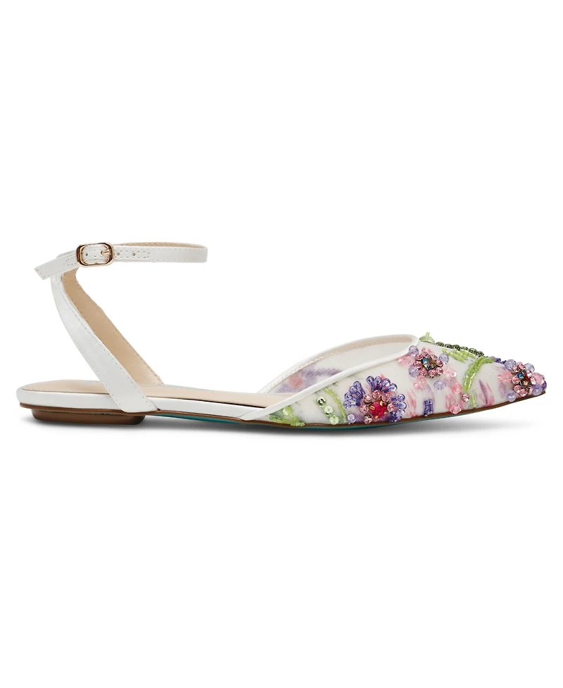 Betsey Johnson Women's Garbo Jeweled Mesh Flats