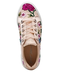 Betsey Johnson Women's Jayla Floral Embroidery Lace-Up Sneakers