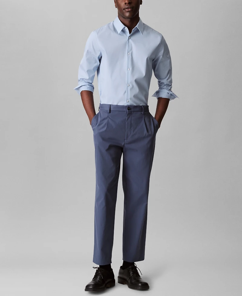 Calvin Klein Men's Slim Fit Supima Stretch Long Sleeve Button-Front Shirt