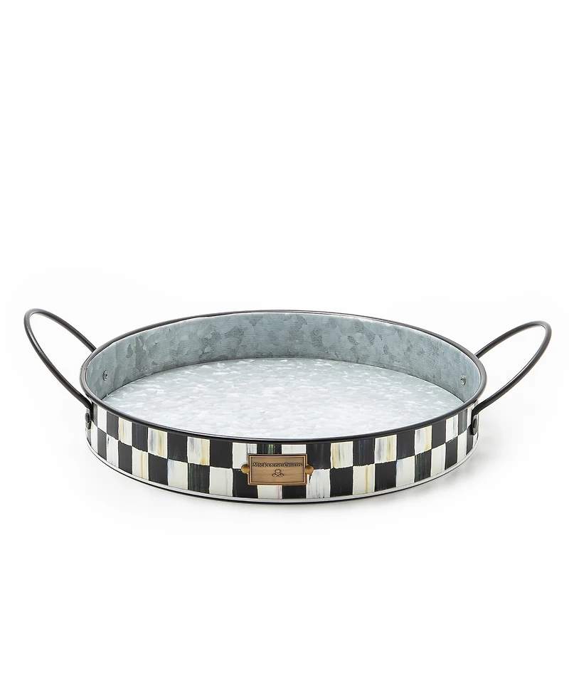 Mackenzie-Childs Spectator Galvanized Serving Trays, Set of 2