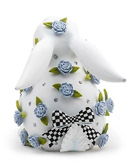 Mackenzie-Childs Patience Brewster Periwinkle Peony Sitting Rabbit Figurine