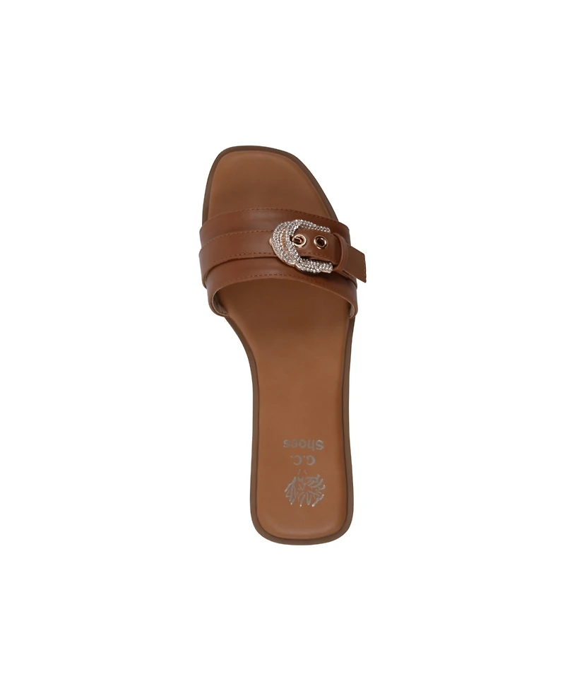 Gc Shoes Women's Kenna Embellished Buckle Flat Sandals
