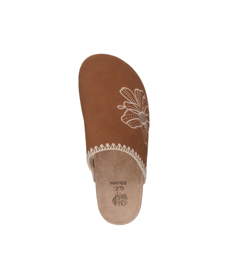 Gc Shoes Women's Jamie Embroidered Slide Footbed Clogs