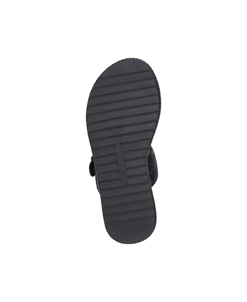 Gc Shoes Women's Lorena Woven Double Band Slide Platform Sandals