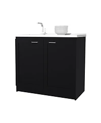 Haivana Utility Sink Base Cabinet with Double Doors and Interior Shelf