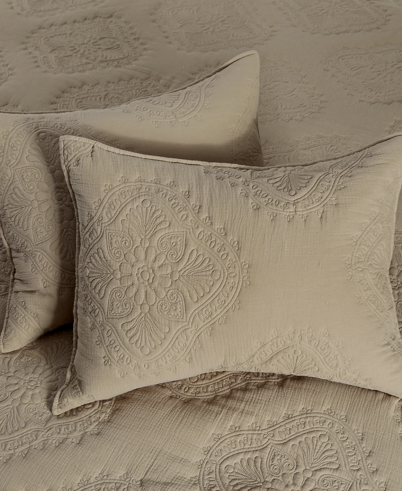 Levtex Muslin Stitch Stitching 3-Pc. Quilt Set, Full/Queen