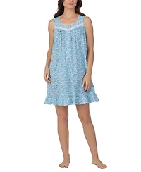 Eileen West Women's Cotton Sleeveless Short Nightgown