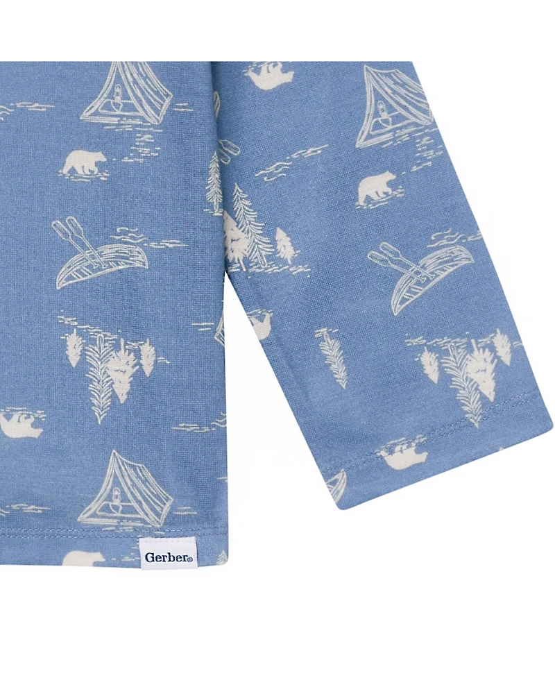 Gerber Toddler Boys 2-Piece Button Up Pajama Set