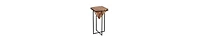 Pyramid Wooden Side Table – Cross Metal Base for a Modern Look