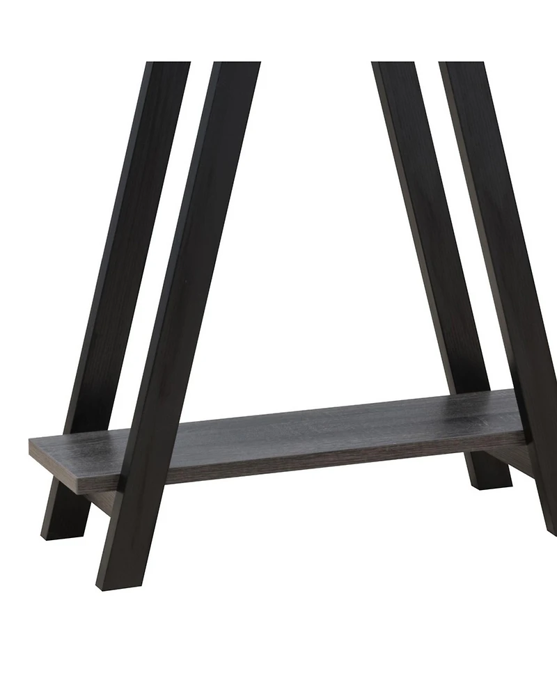 Modern Wood Console Table with Corner Storage Compartment