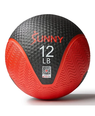 Sunny Health & Fitness Medicine Ball 12LBS, Non-slip Grip