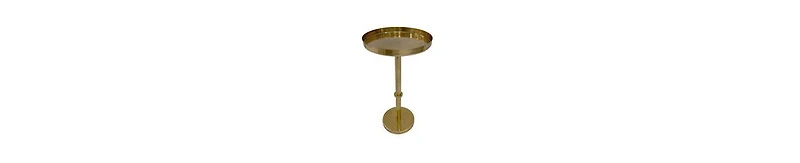 Modern Iron Side Table with Round Tray Top and Column Support
