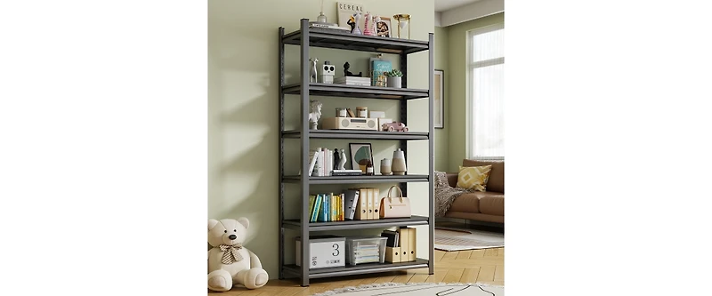 Heavy Duty Adjustable Kitchen Shelving Unit, Wire Storage Shelves with Wheels, Pantry Organizer Rack Rolling Metal Shelf for Garage Closet Laundry