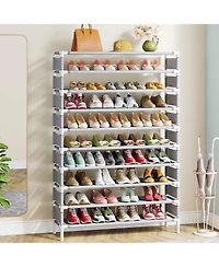 Tribesigns 10 Tiers Enterway Shoe Rack, Large Capacity Home Shoe Rack, Tall Metal Shoe Storage Organizer for 50 Pairs, Space Saving Shoe Organization