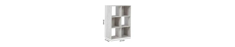 Rustic Wooden 6-Cube Organizer with Open Storage Compartments