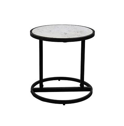 Round Top Side Table with Tubular Frame for Modern and Minimalist Home Decor