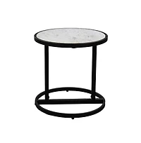 Round Top Side Table with Tubular Frame for Modern and Minimalist Home Decor
