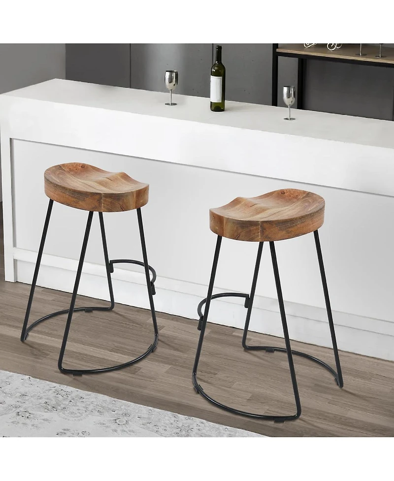 Handcrafted Backless Counter-Height Barstool for Rustic and Stylish Seating