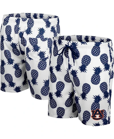 Colosseum Men's White Auburn Tigers Pineapples Swim Shorts