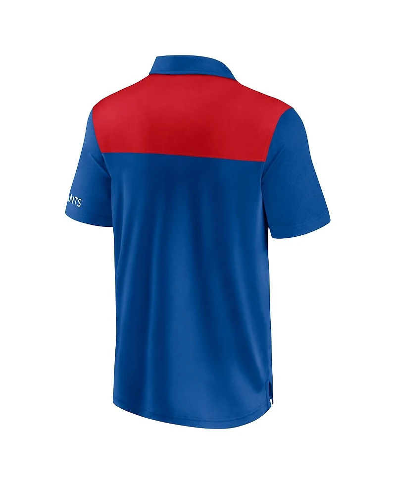 Fanatics Men's Royal/Red New York Giants Color Block Polo Shirt