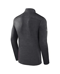 Fanatics Men's Heather Charcoal Arizona Coyotes Authentic Pro Quarter-Zip Pullover Top