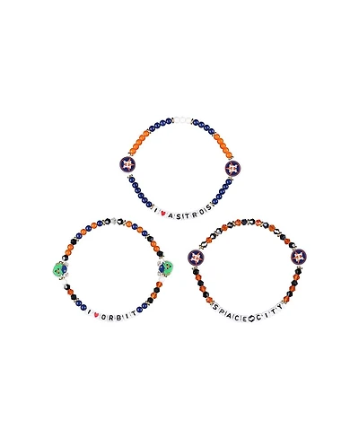 Foco Houston Astros Friendship Bracelet, Set of 3